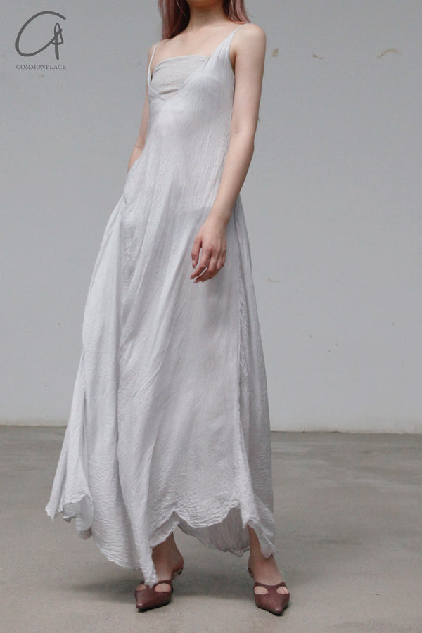marc le bihan silk slip dress 2107 GRIS PERLE pearl grey